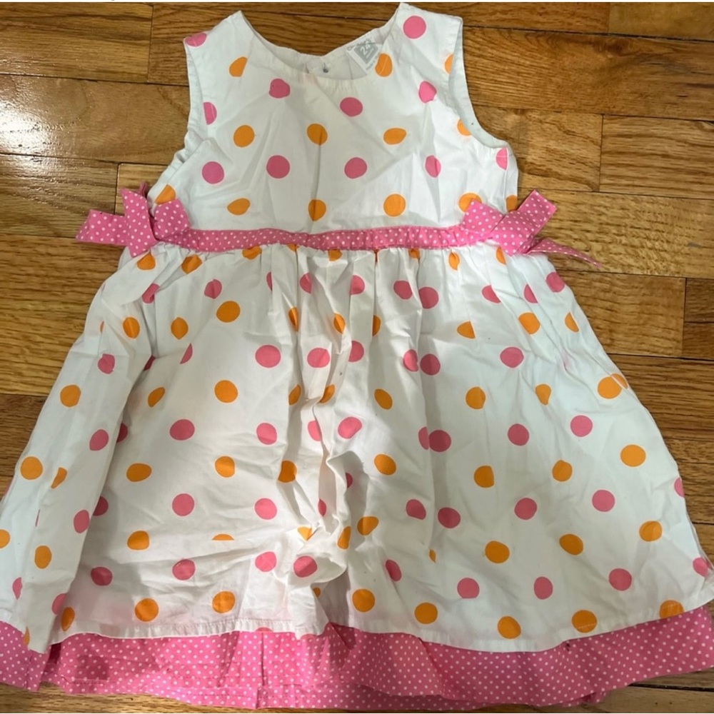Toddler Girls Carter’s Sundress/ white/pink&orange polka dots/ size 24 mth